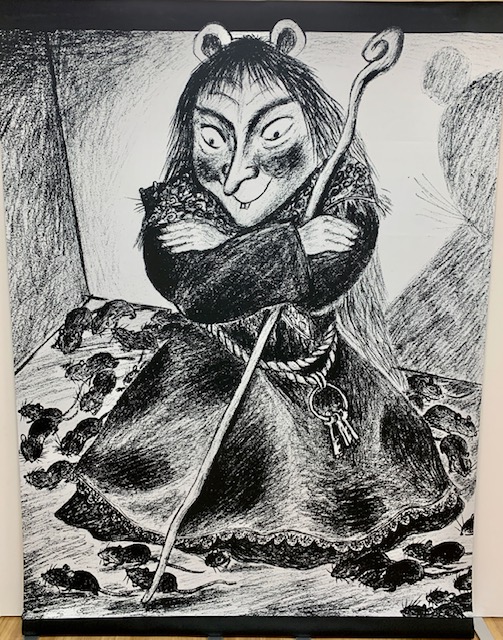 写真：ねずみばあさんの複製原画です。
